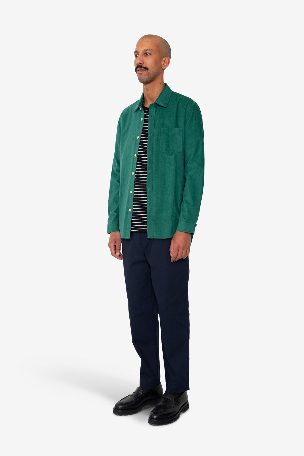 Direction Babycord Shirt - Phthalo Green