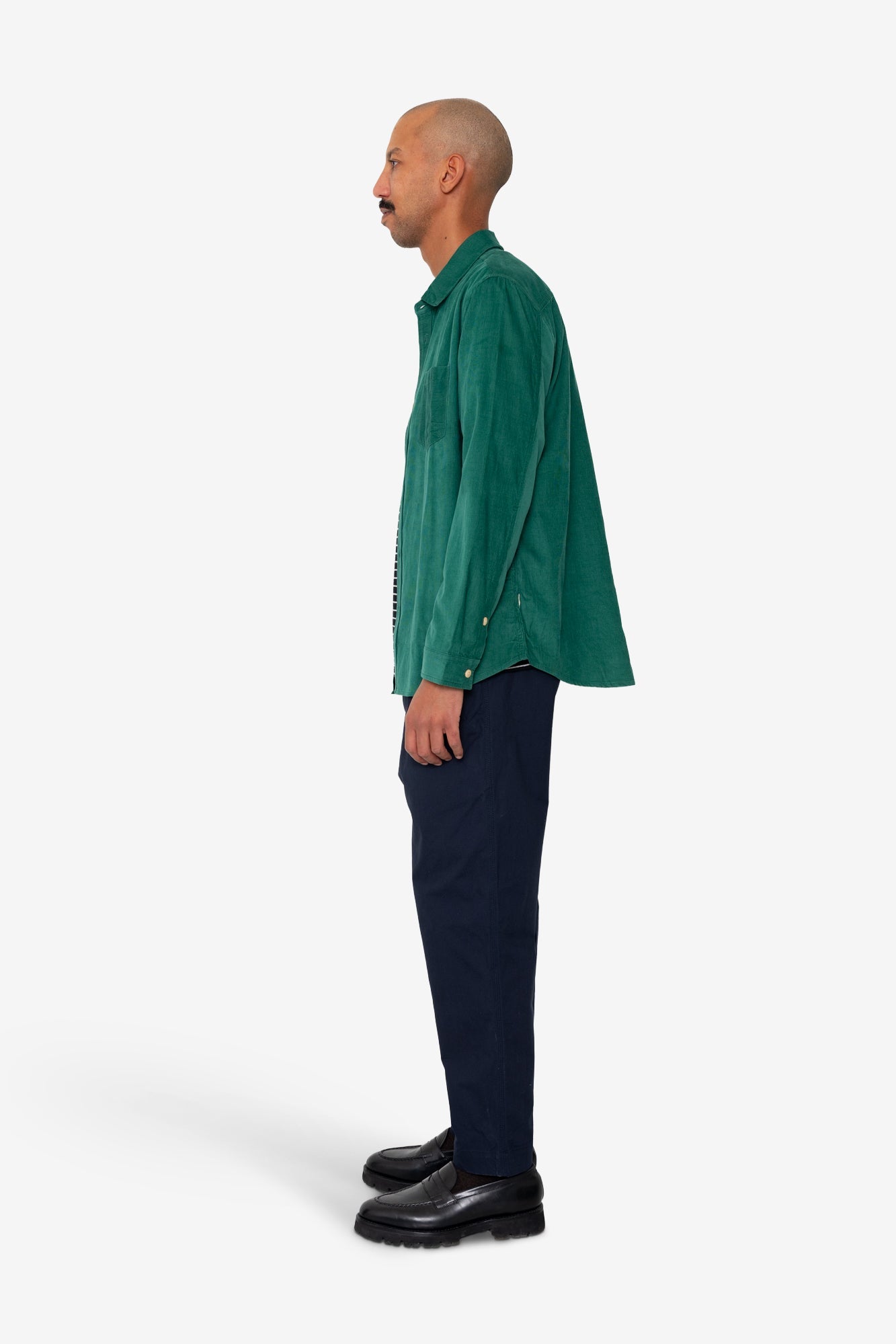 Direction Babycord Shirt - Phthalo Green