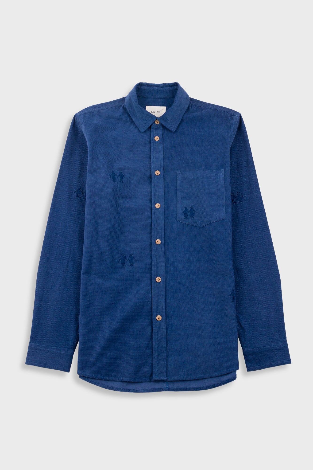 Direction Babycord Shirt - Soft Blue Embroidery