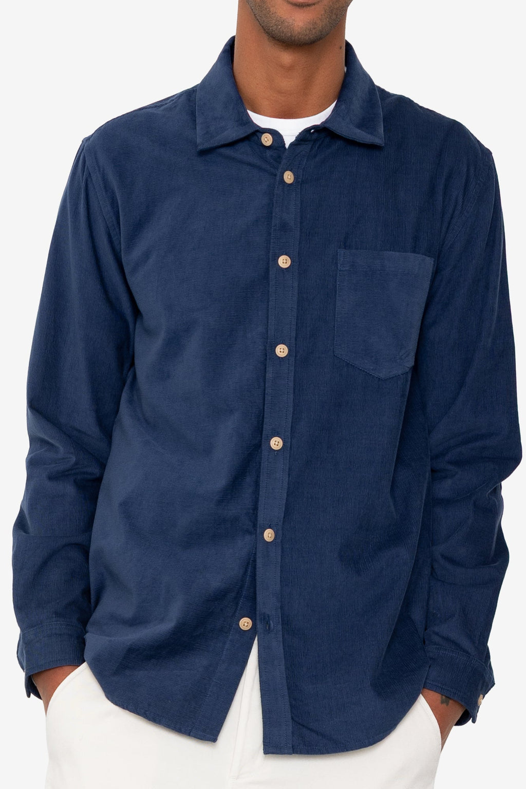 Direction Babycord Shirt - Washed Ink