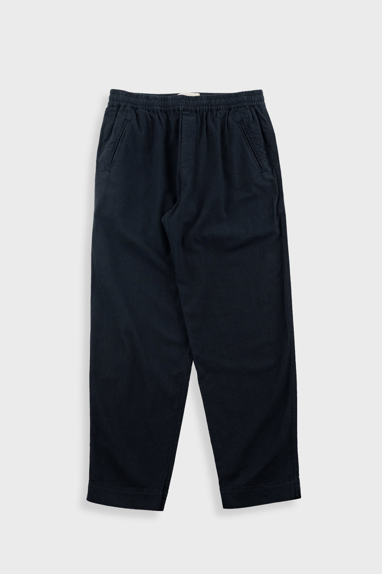 Drawcord Assembly Pant - Black Cotton Linen