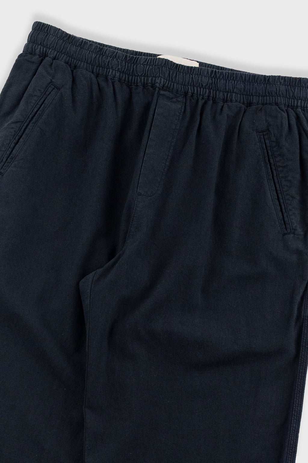 Drawcord Assembly Pant - Black Cotton Linen