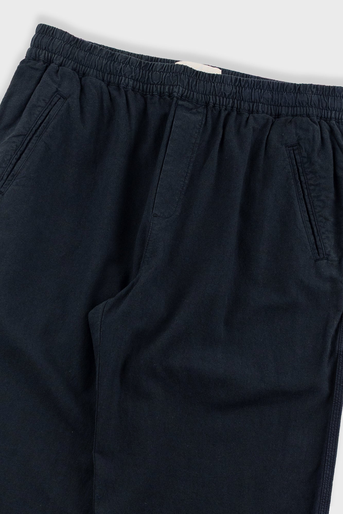 Drawcord Assembly Pant - Black Cotton Linen