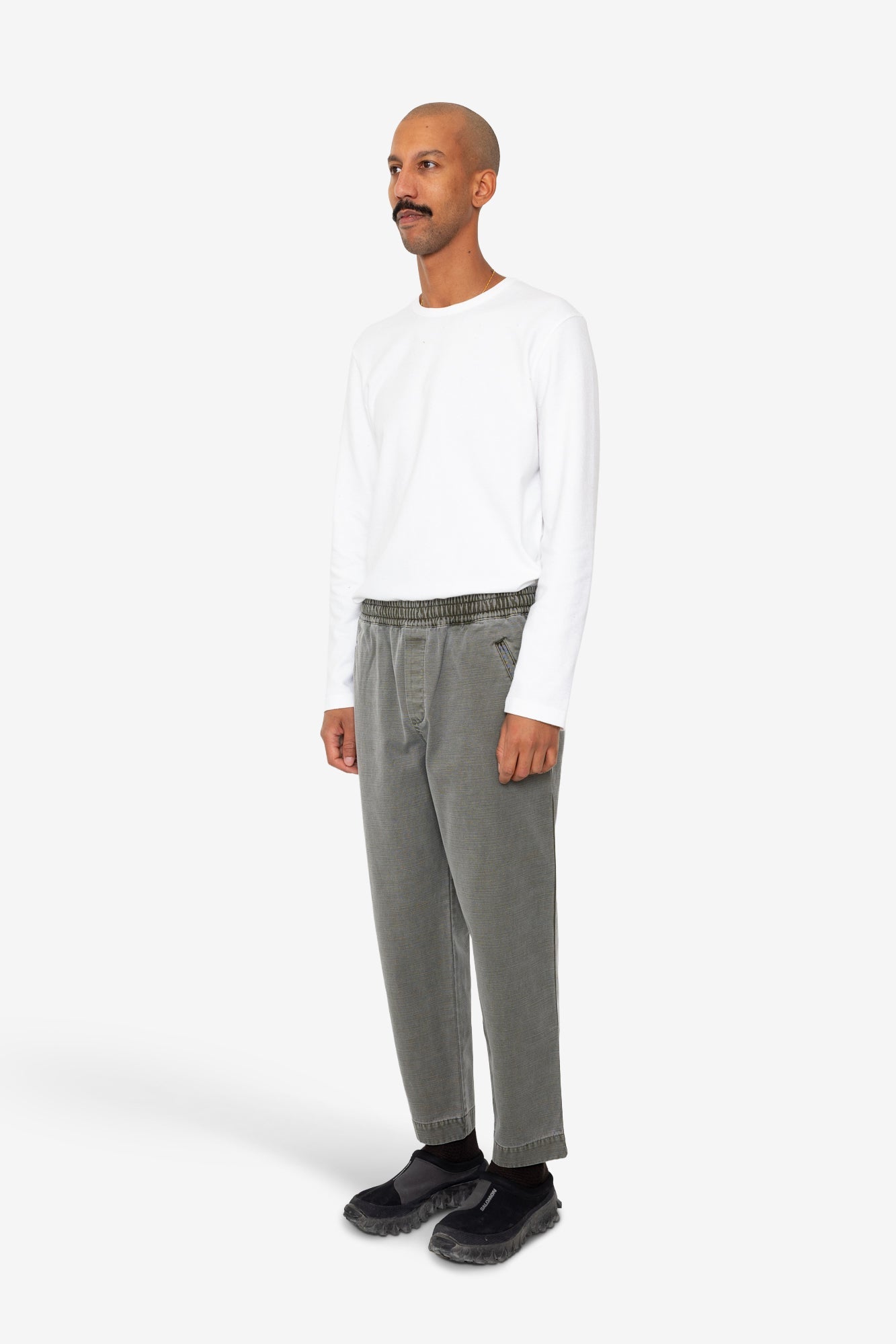 Drawcord Assembly Pant - Olive Slub