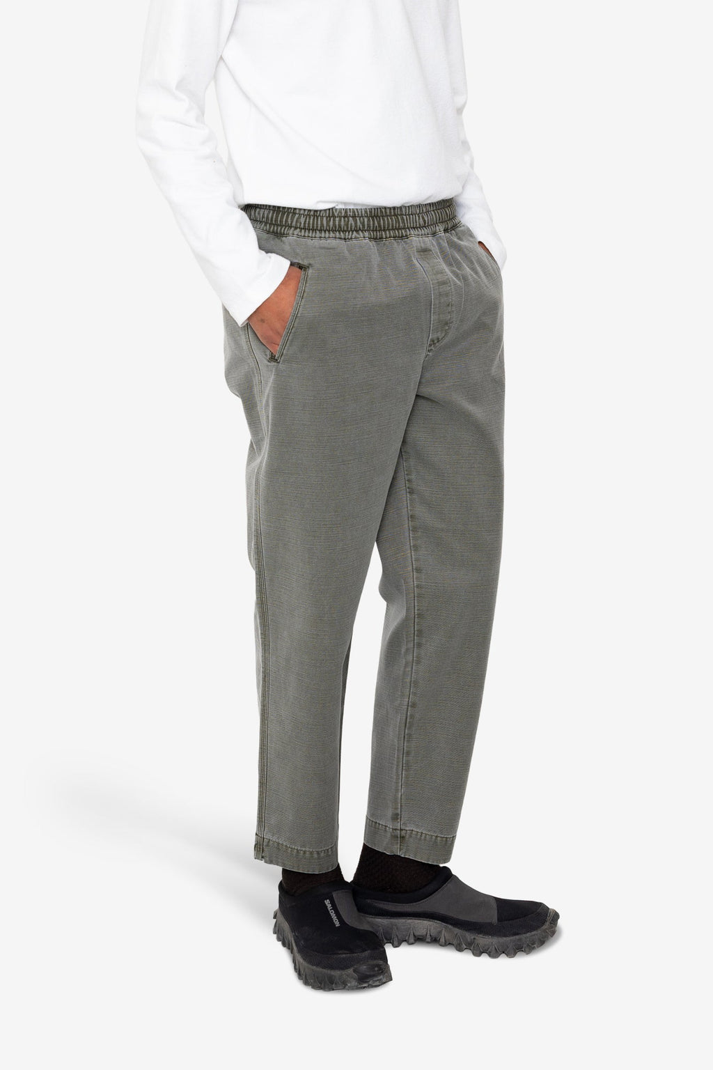 Drawcord Assembly Pant - Olive Slub
