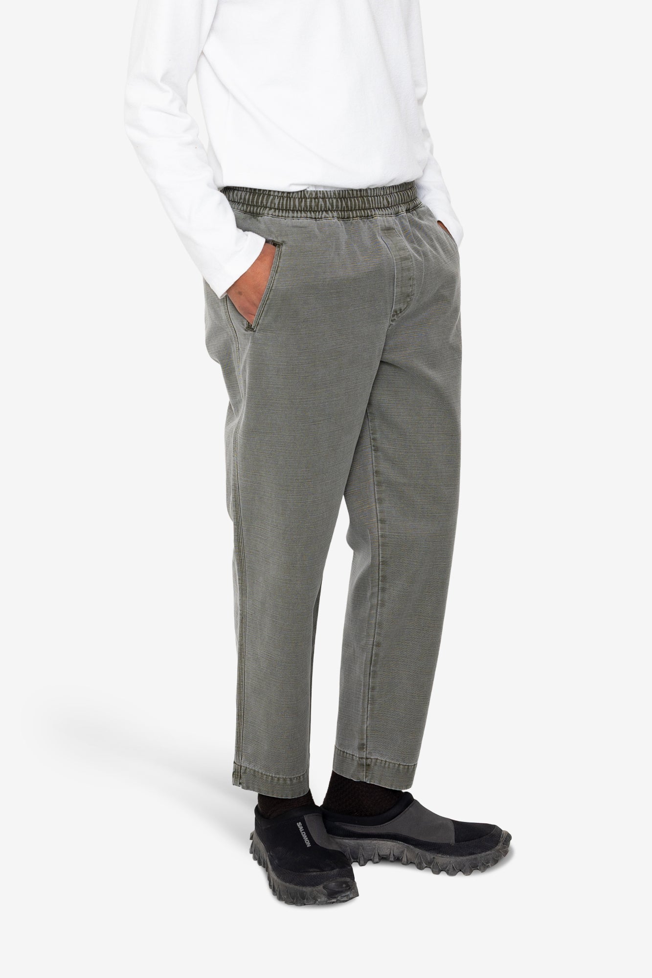 Drawcord Assembly Pant - Olive Slub