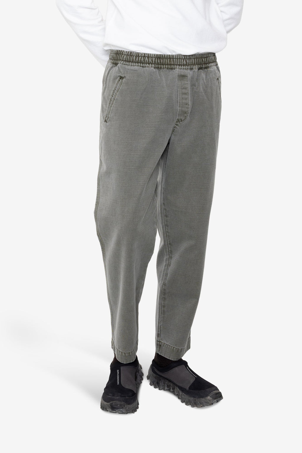 Drawcord Assembly Pant - Olive Slub