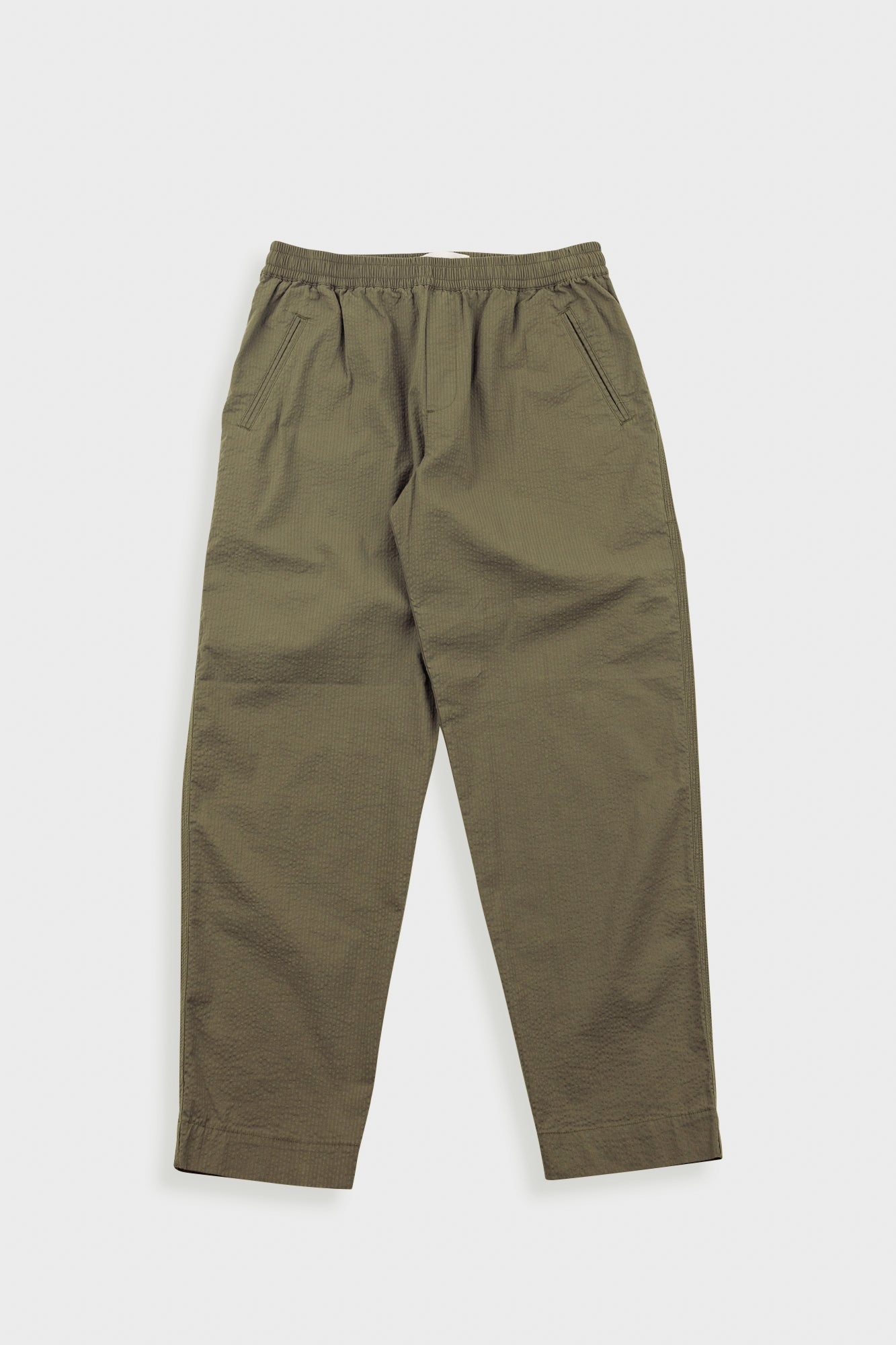Drawcord Assembly Pant - Dark Olive Seersucker