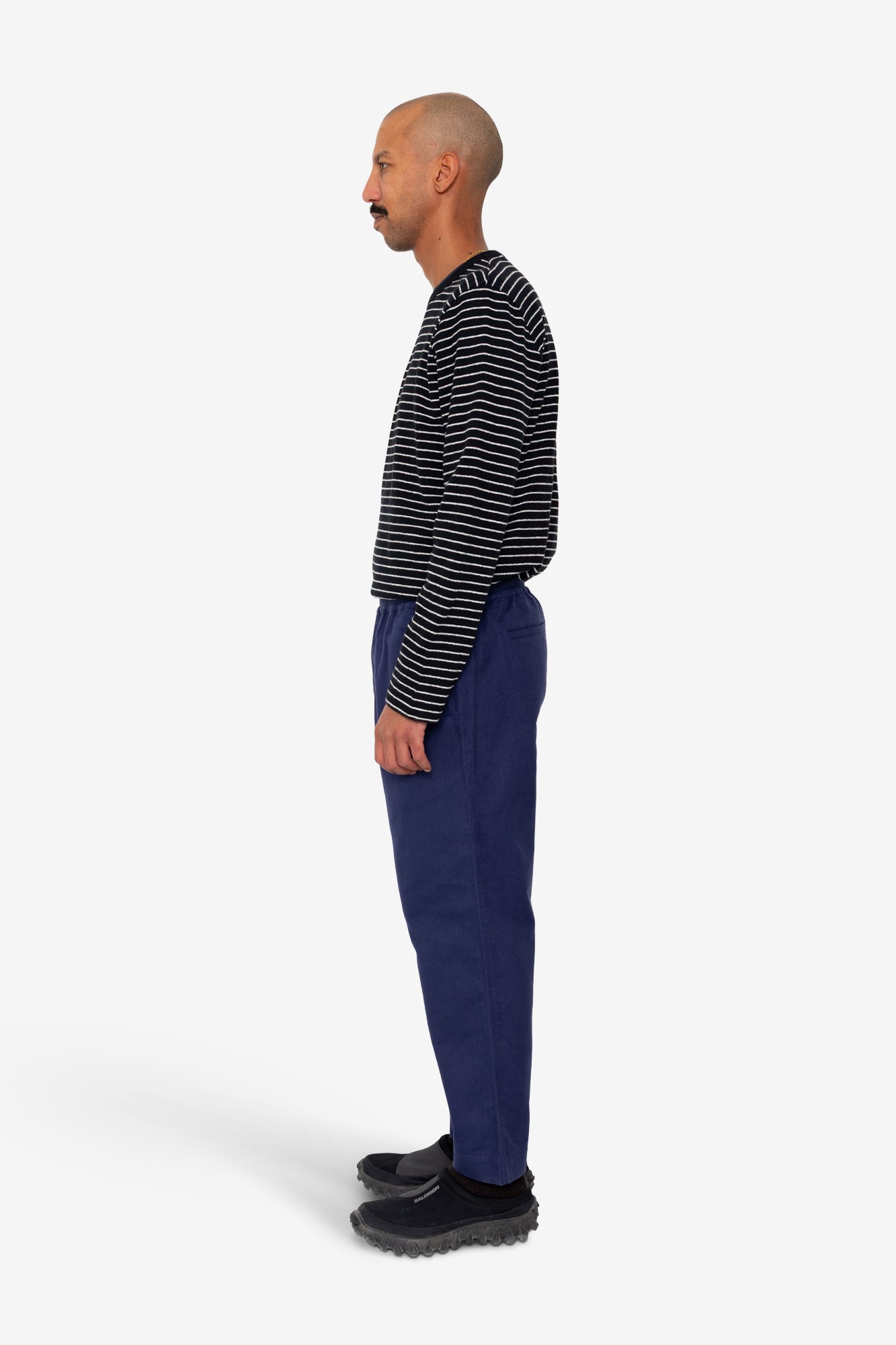 Drawcord Assembly Pant - Ink Blue Moleskin