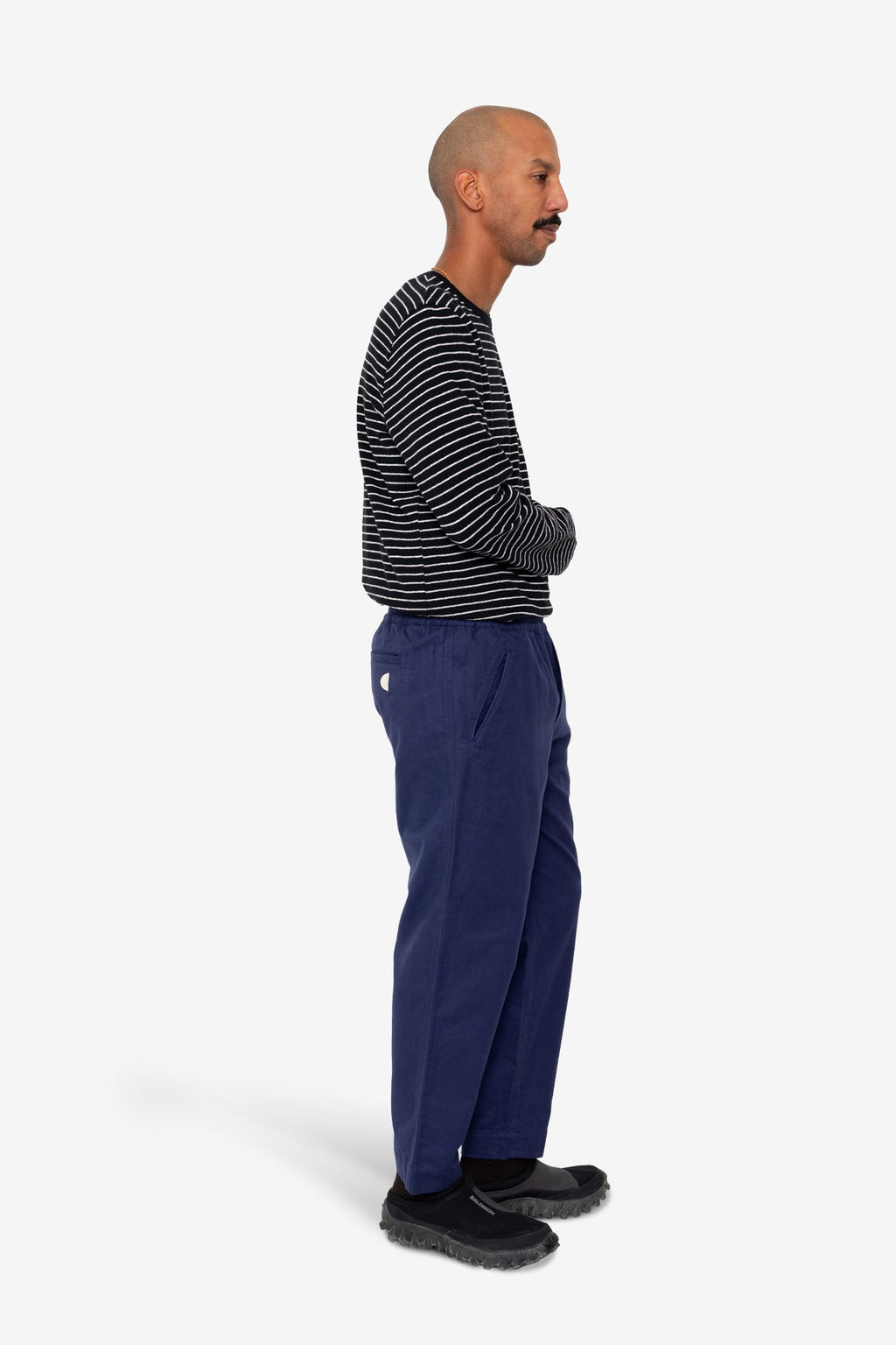 Drawcord Assembly Pant - Ink Blue Moleskin