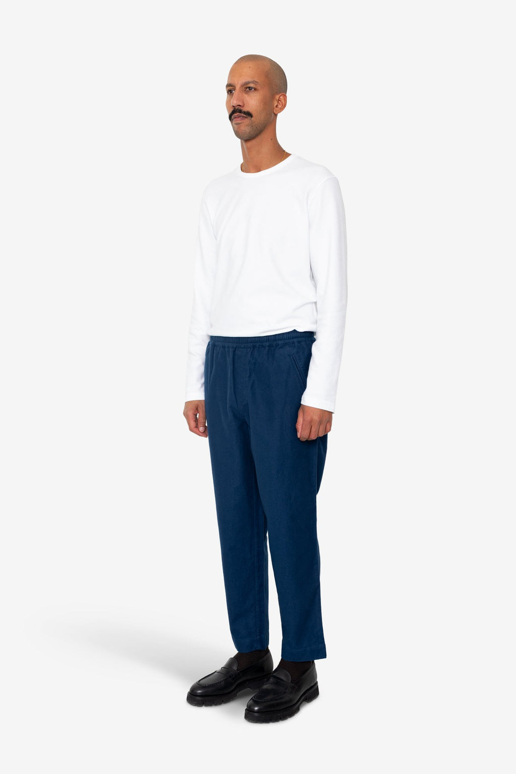 Drawcord Assembly Pant - Mid Blue Moleskin