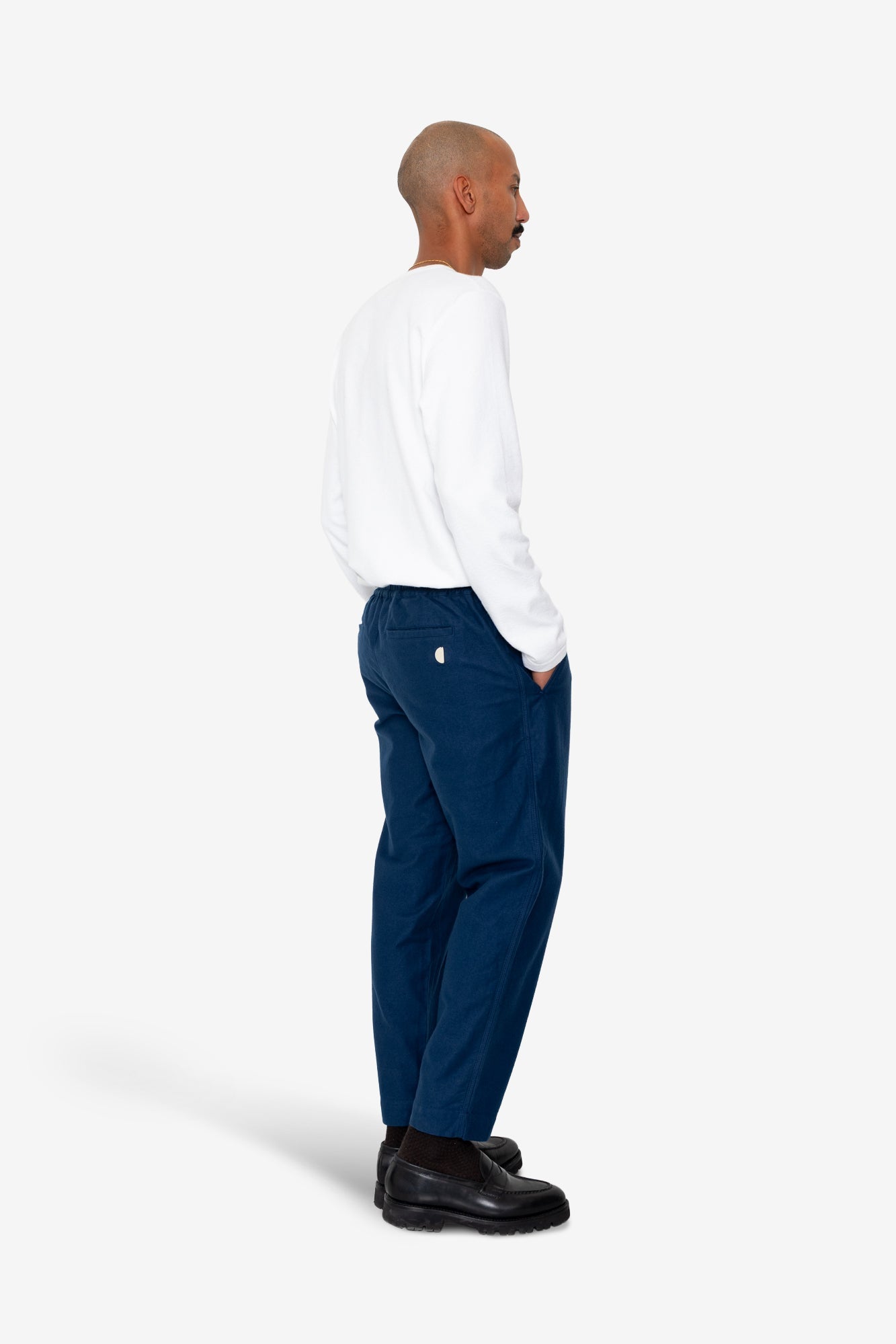 Drawcord Assembly Pant - Mid Blue Moleskin