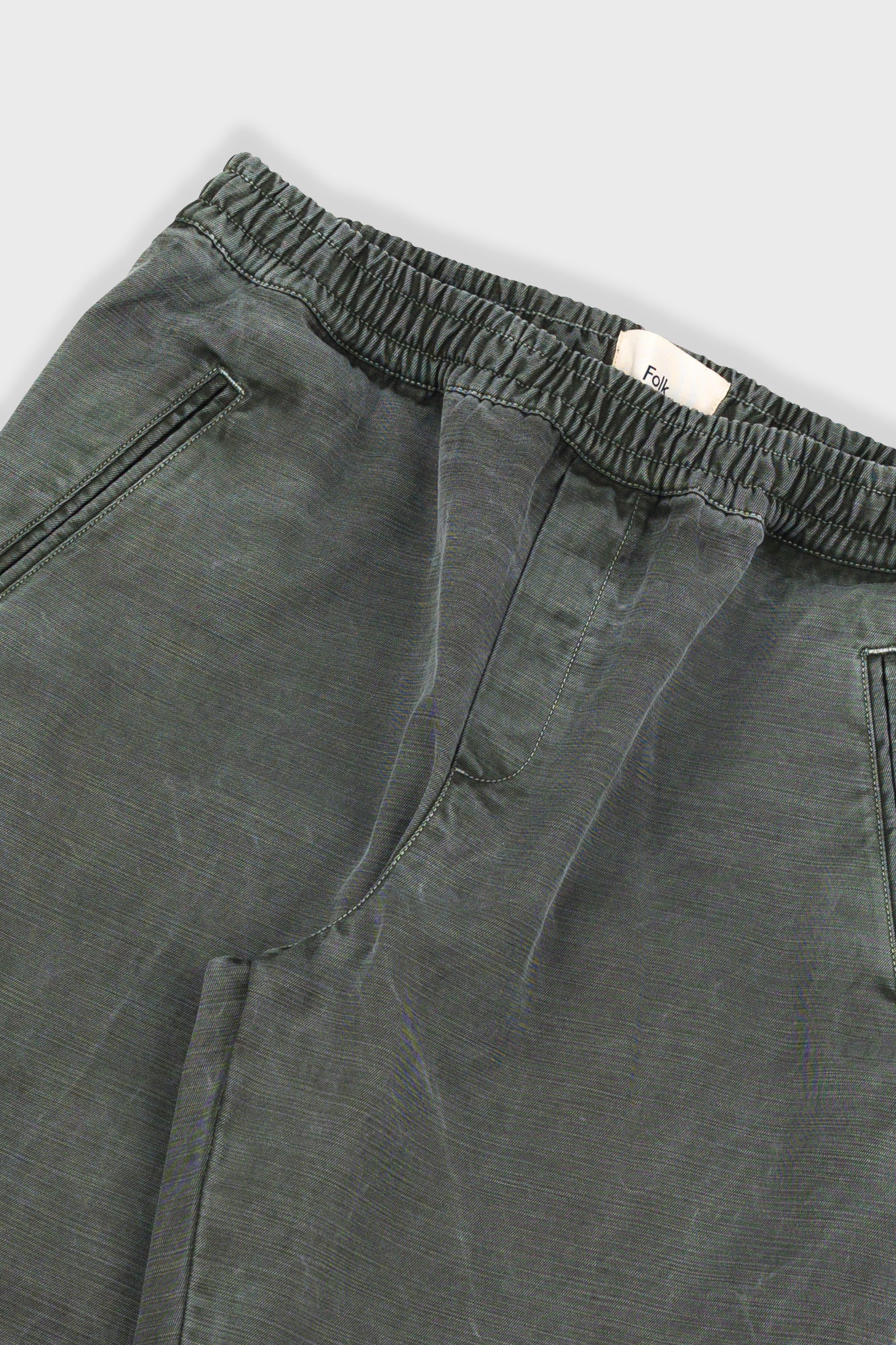Drawcord Assembly Pant - Olive Slub