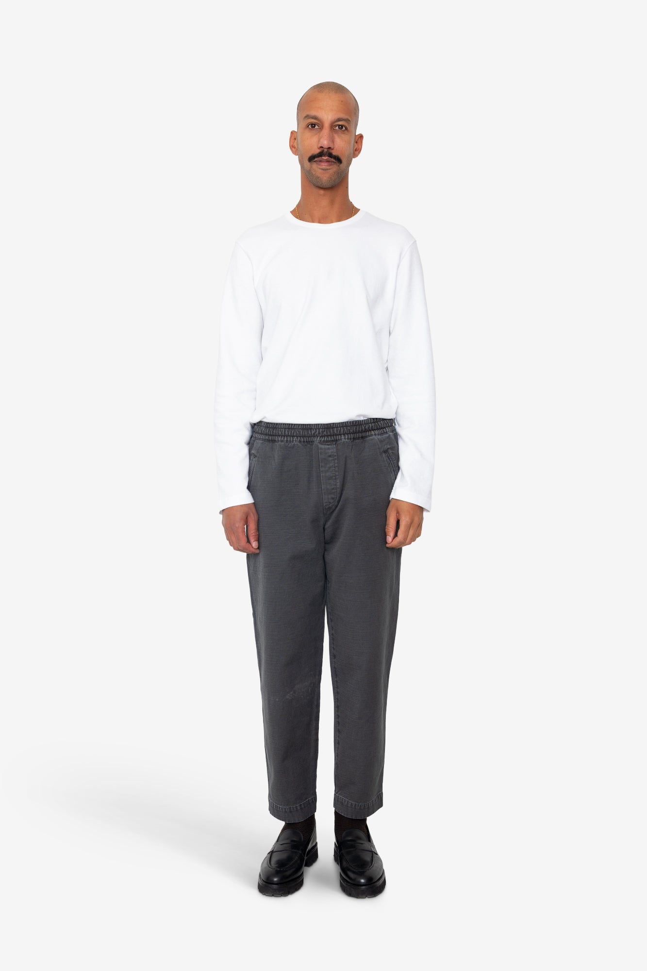 Drawcord Assembly Pant - Soft Black Slub