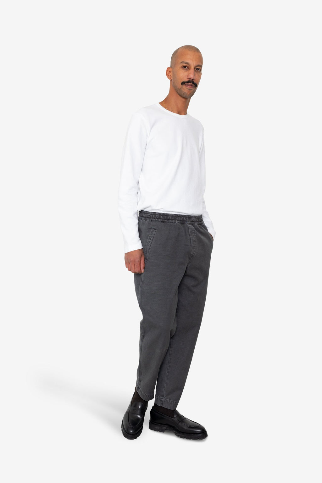 Drawcord Assembly Pant - Soft Black Slub