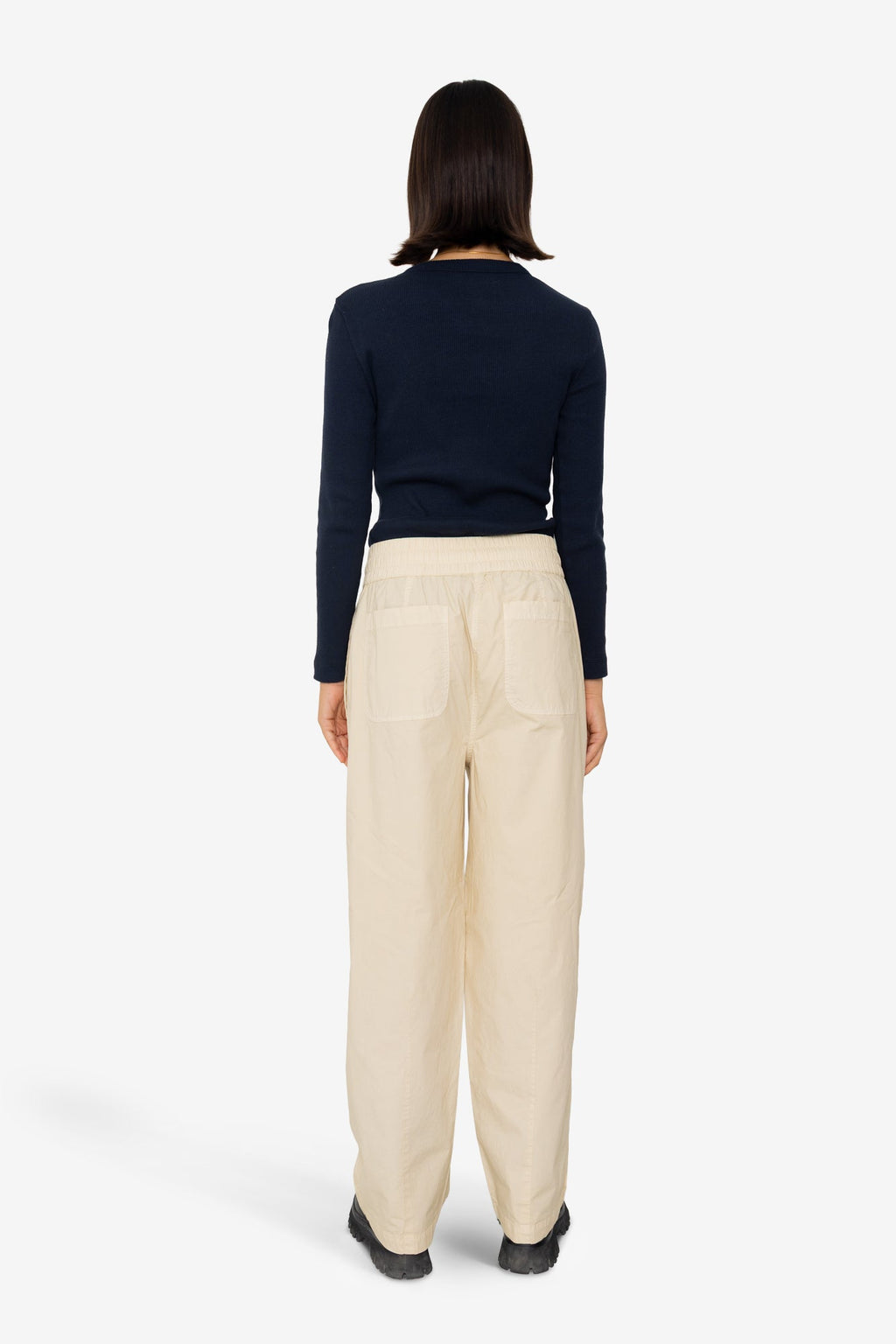 Drawcord Baggy Pants - Light Stone