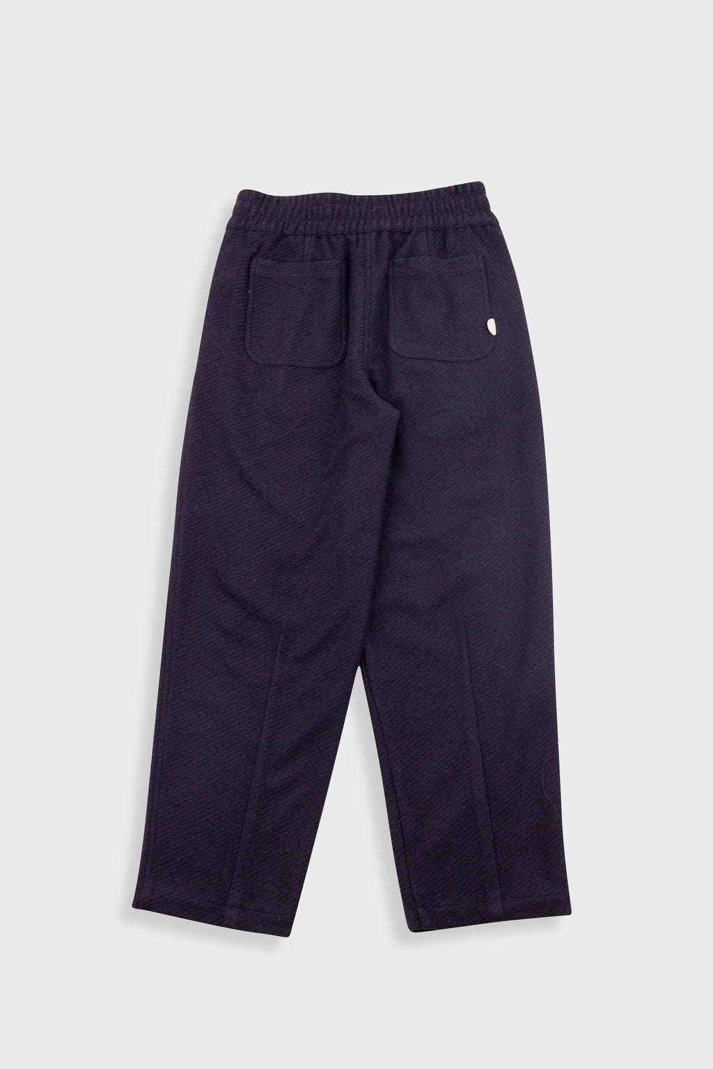 Drawcord Baggy Pants - Navy Wool Twill