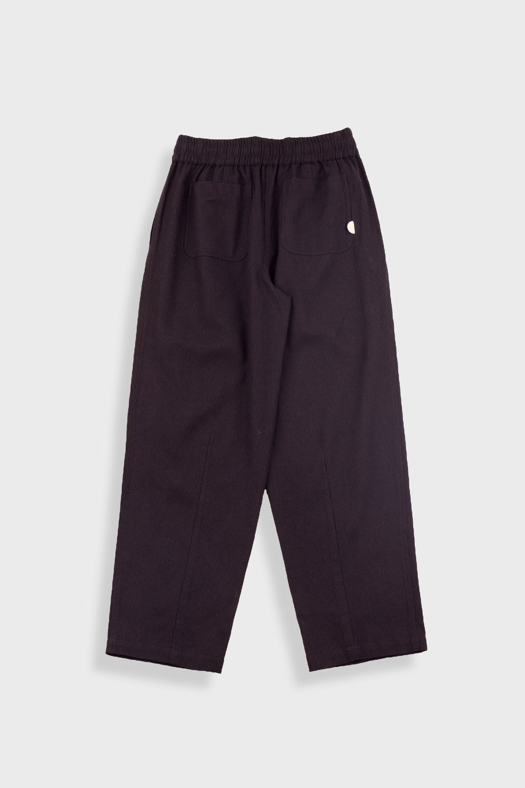Drawcord Baggy Pants - Soft Black Brushed Stripe
