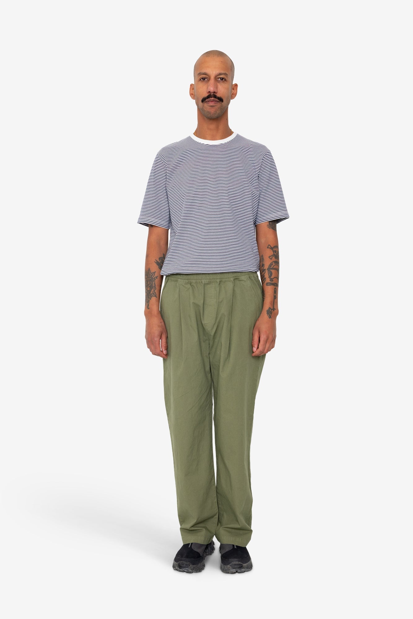 Drawcord Loose Trouser - Light Olive Ripstop