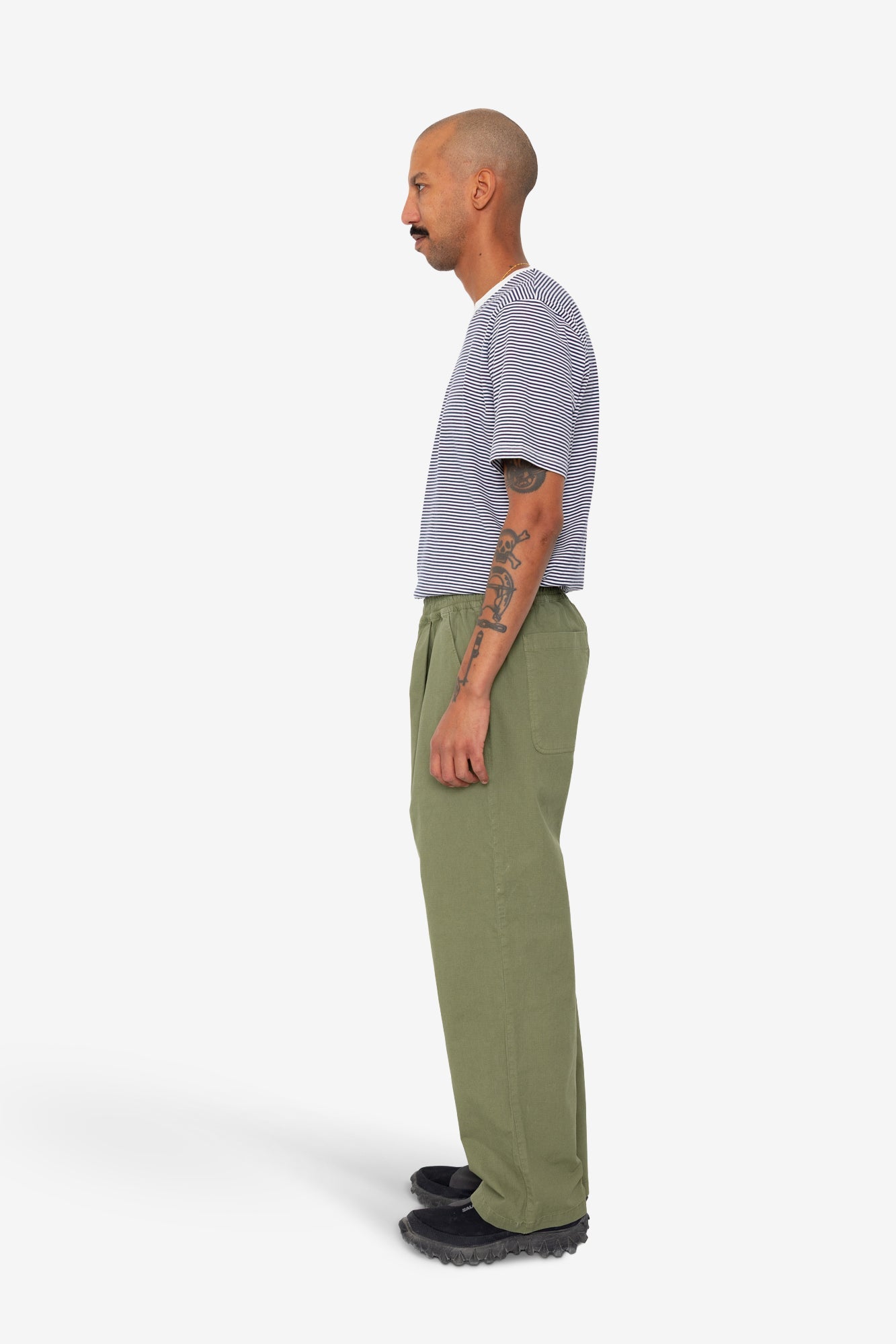 Drawcord Loose Trouser - Light Olive Ripstop