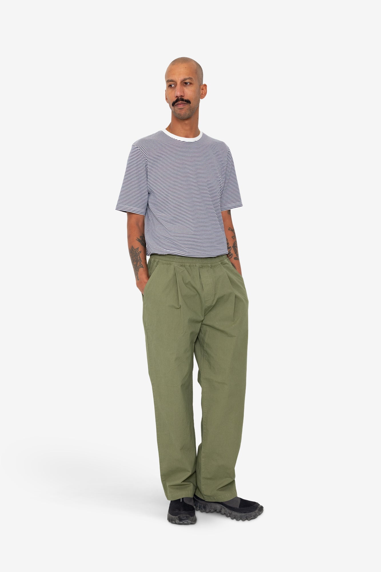 Drawcord Loose Trouser - Light Olive Ripstop