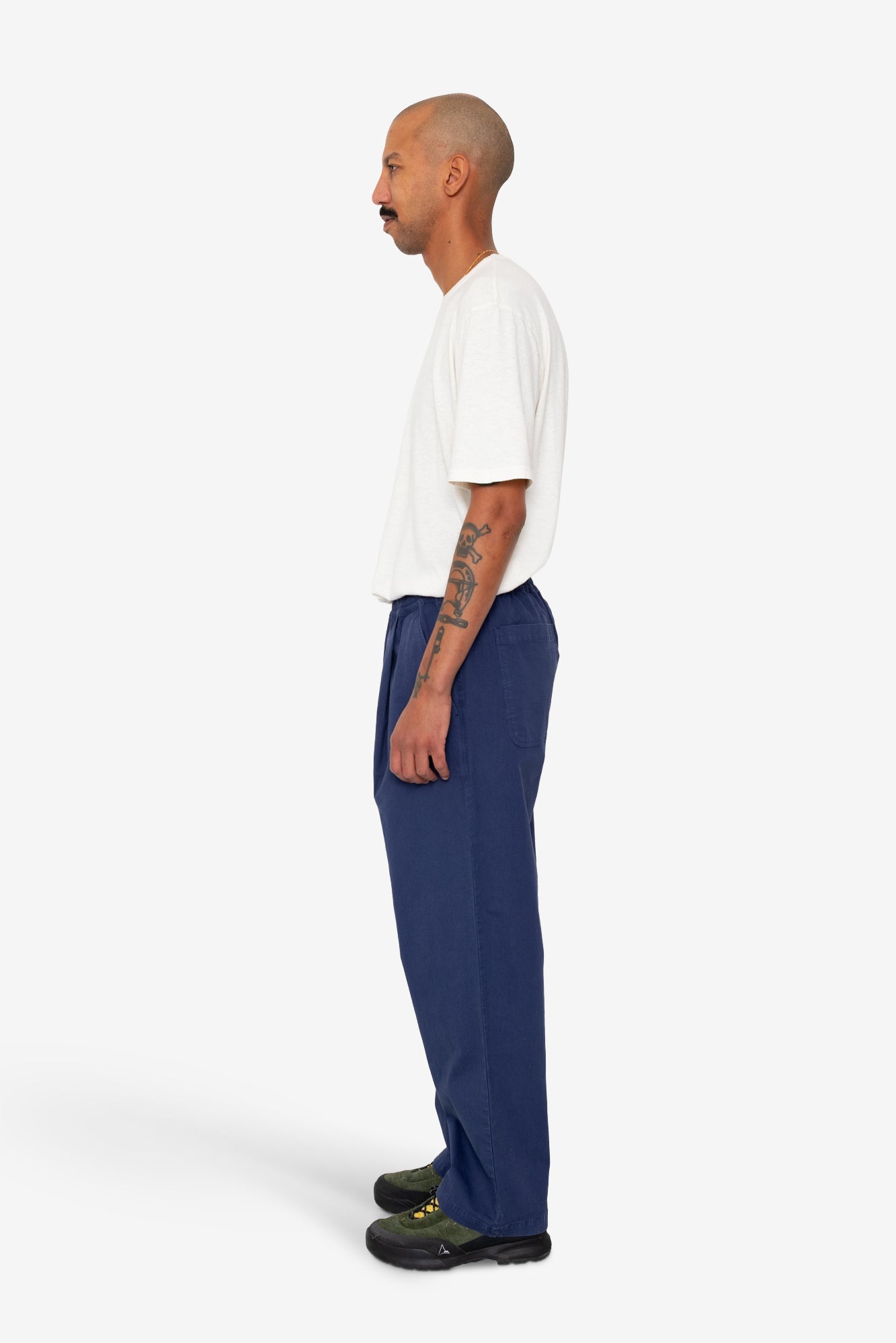 Drawcord Loose Trouser - Rich Navy Ripstop