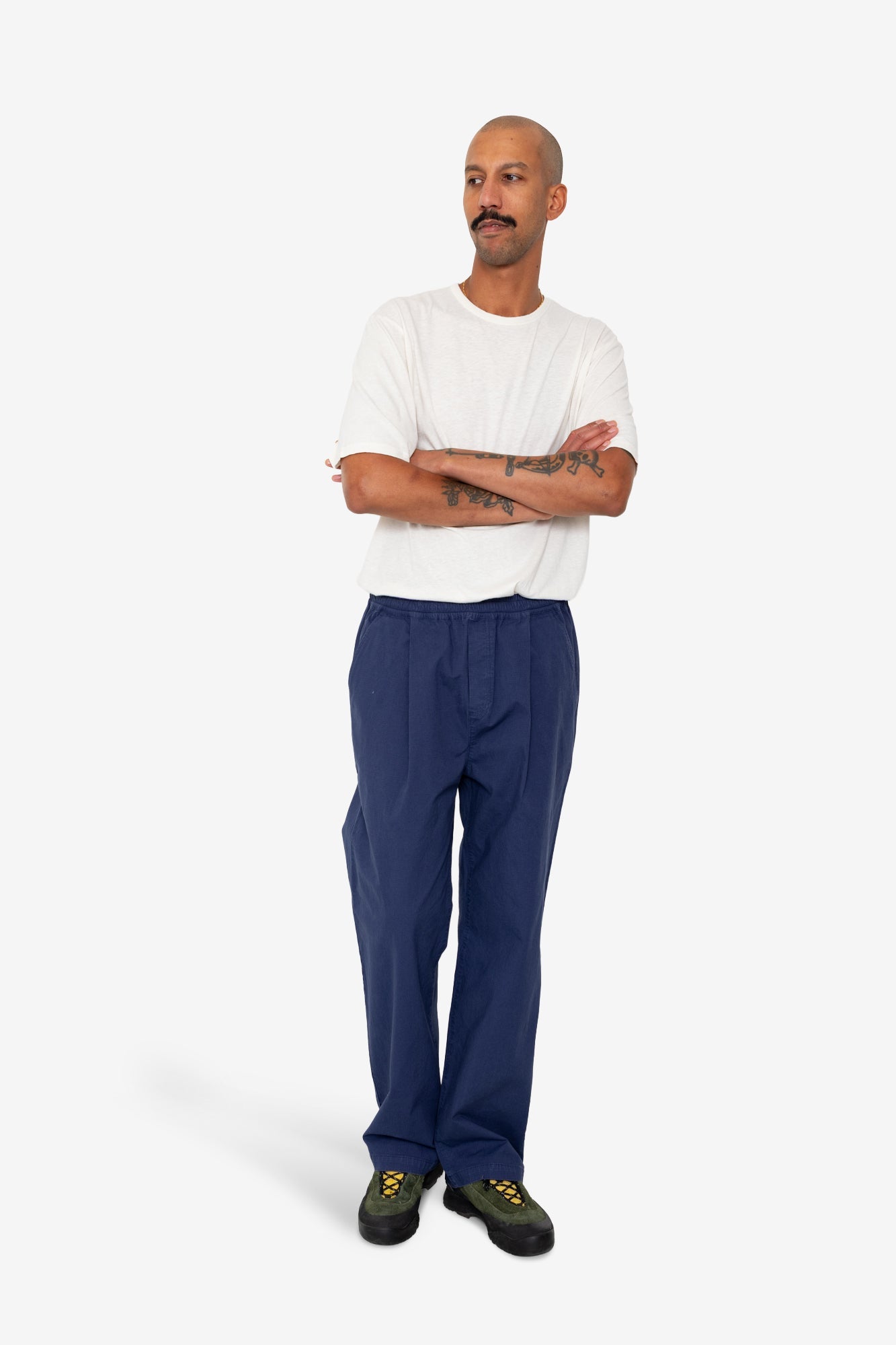 Drawcord Loose Trouser - Rich Navy Ripstop