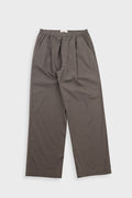 Drawcord Loose Trousers - Dark Olive Seersucker