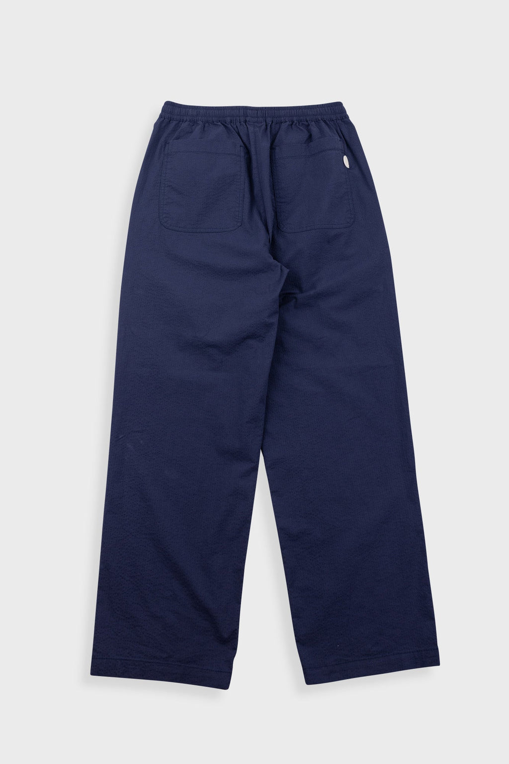 Drawcord Loose Trousers - Navy Seersucker