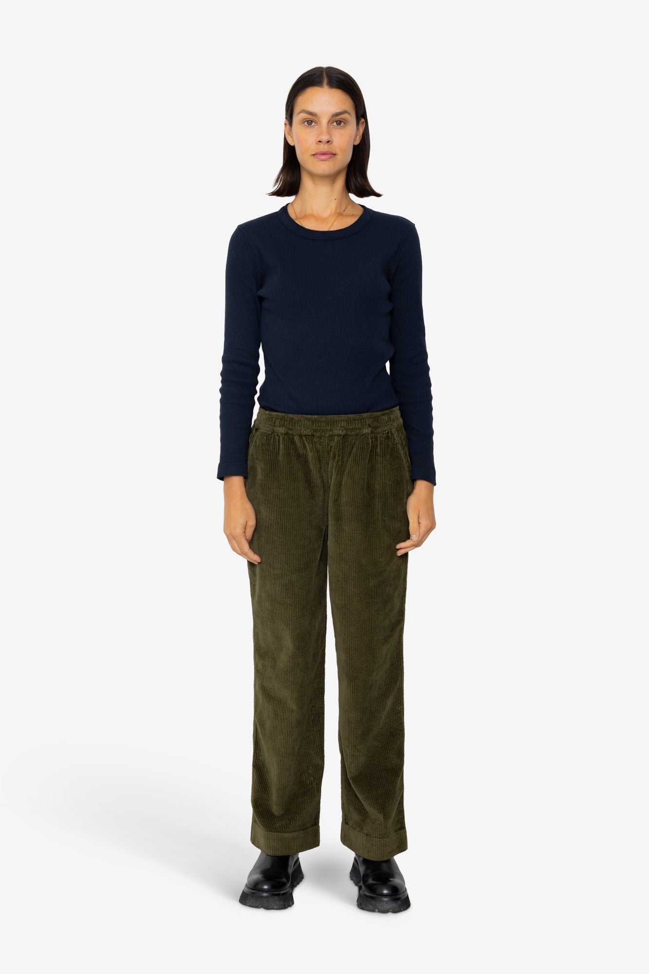 Drawcord Signal Pants - Olive Cord