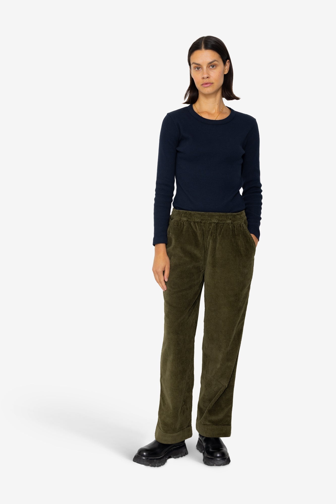 Drawcord Signal Pants - Olive Cord