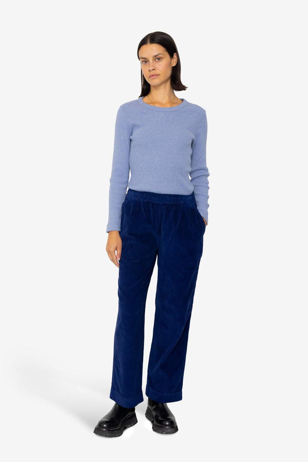 Drawcord Signal Pants - Rich Navy Cord