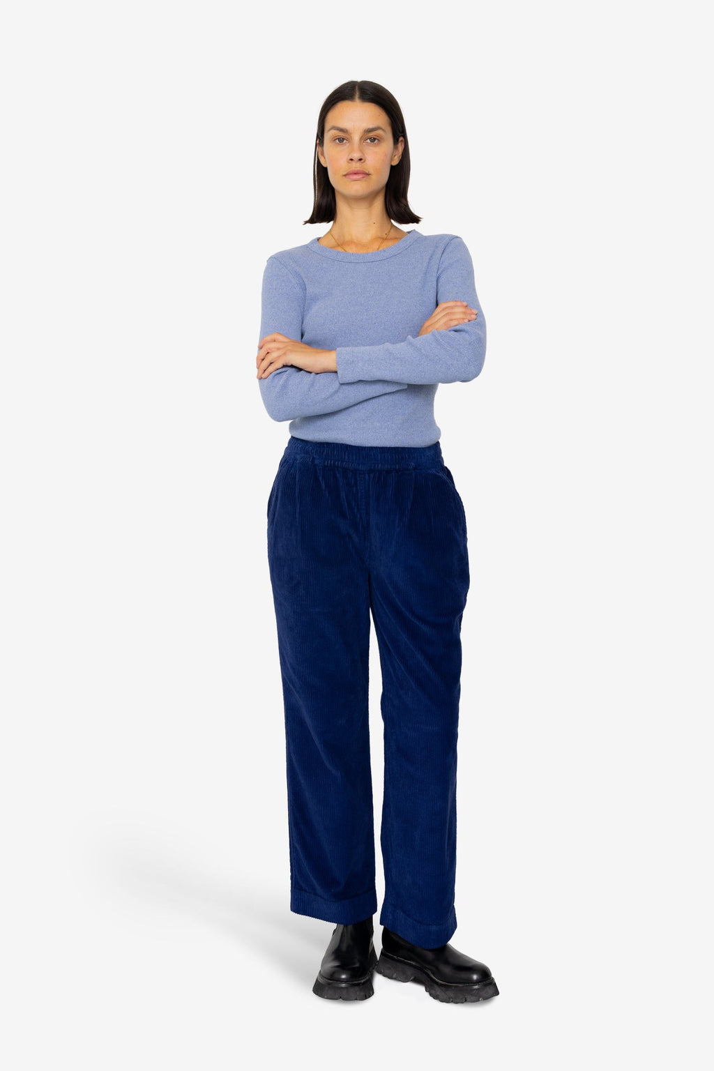 Drawcord Signal Pants - Rich Navy Cord