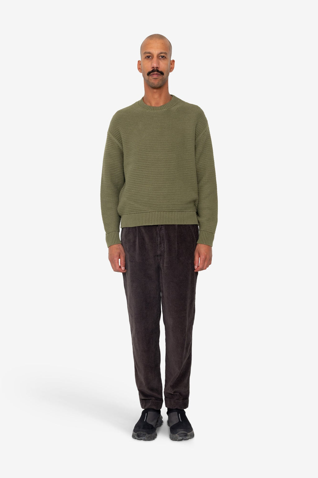 Drop Shoulder Crew - Olive