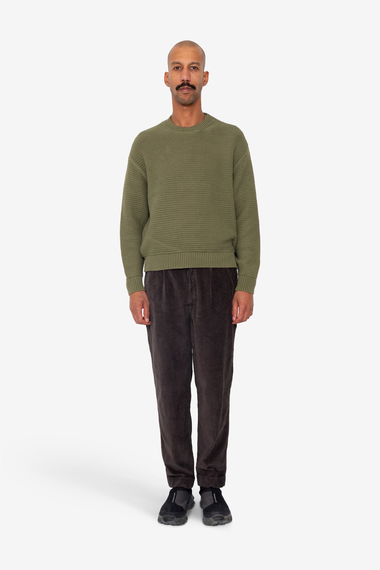 Drop Shoulder Crew - Olive