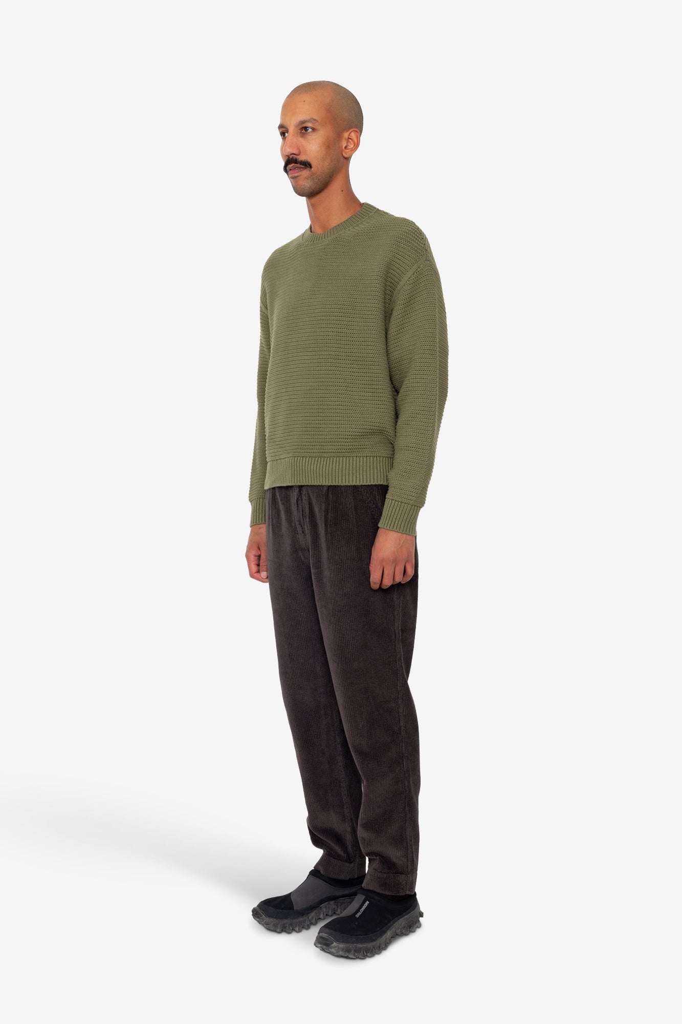 Drop Shoulder Crew - Olive