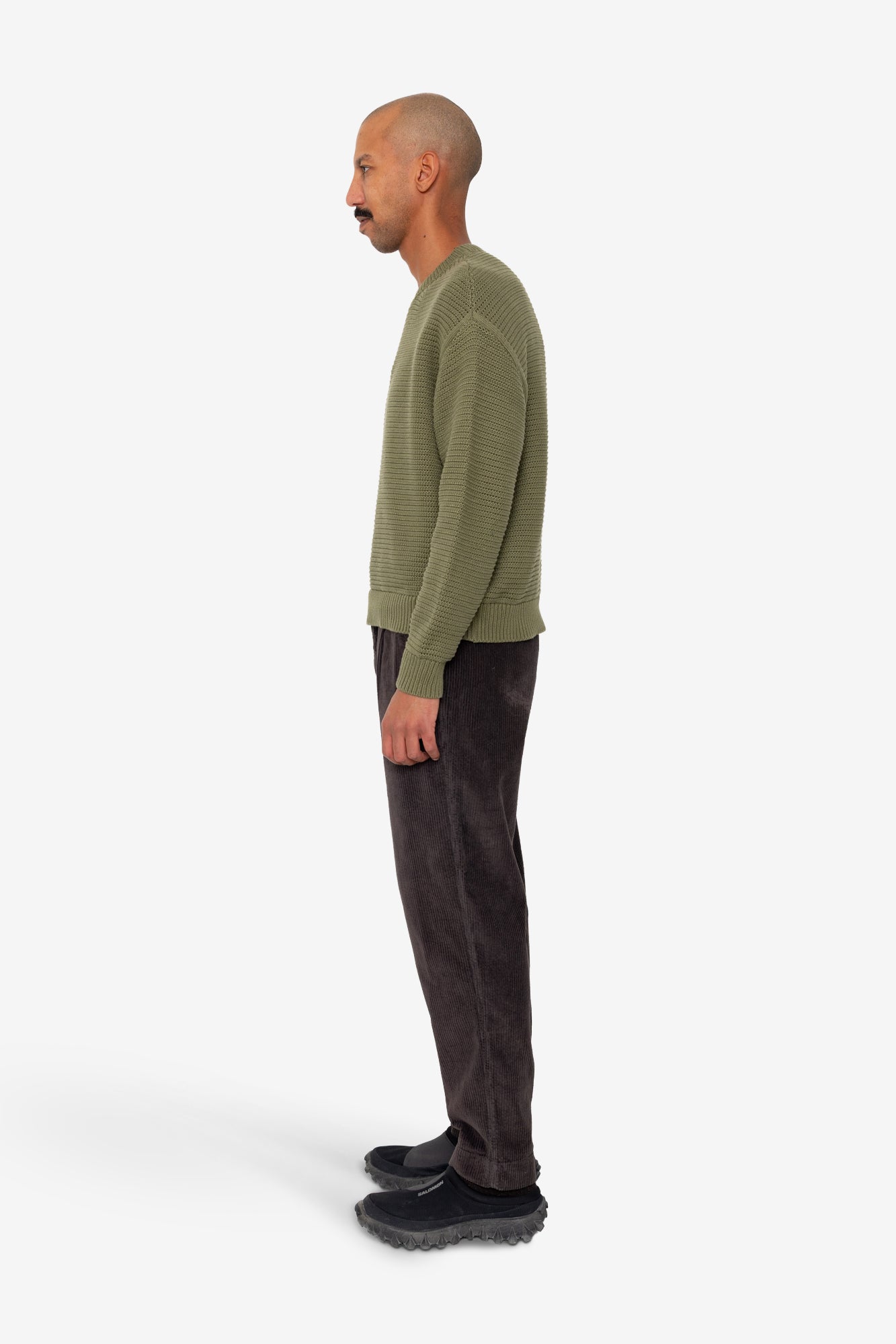 Drop Shoulder Crew - Olive