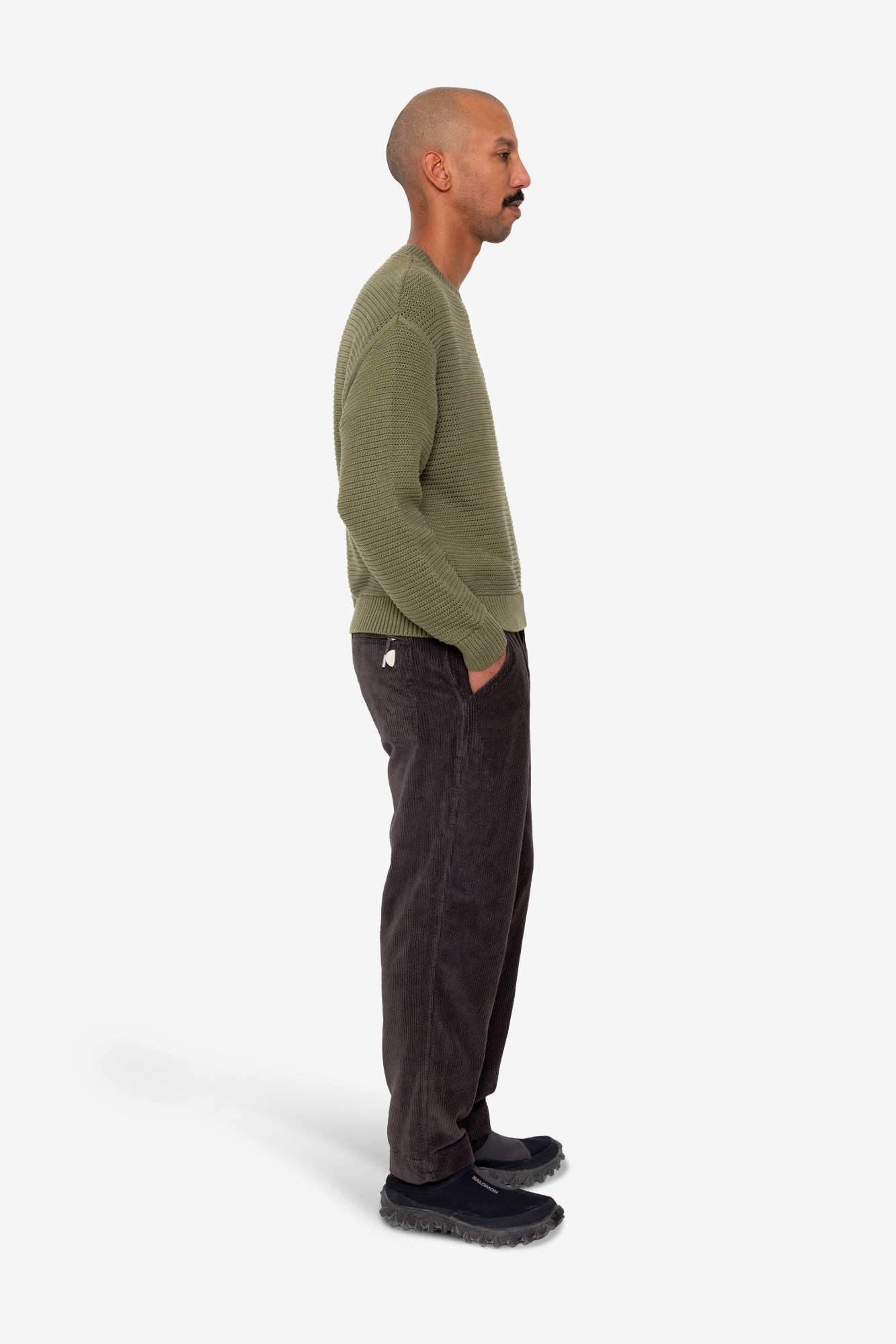 Drop Shoulder Crew - Olive