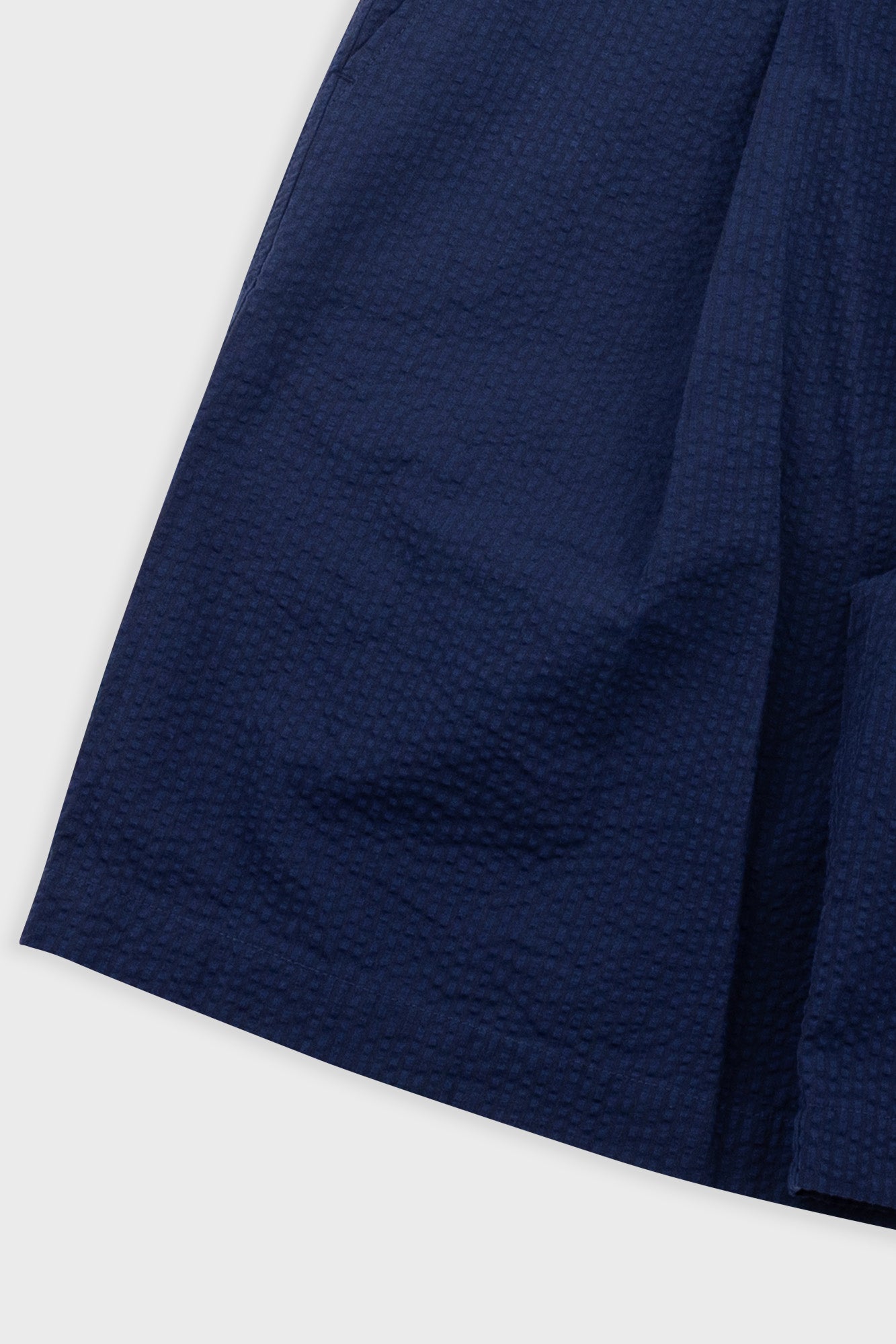 Elasticated Wide Fit Short - Navy Crinkle Stripe