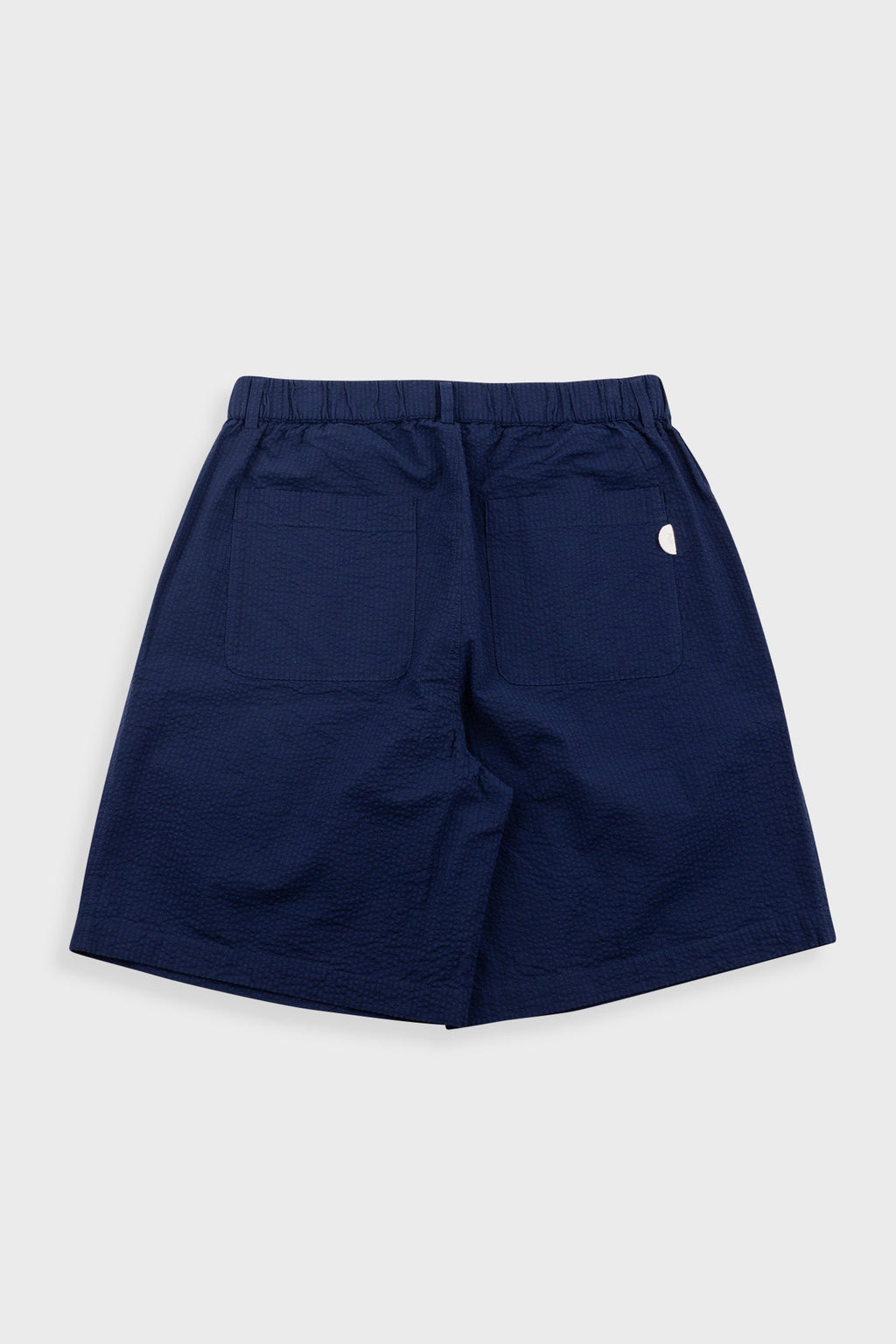 Elasticated Wide Fit Short - Navy Crinkle Stripe
