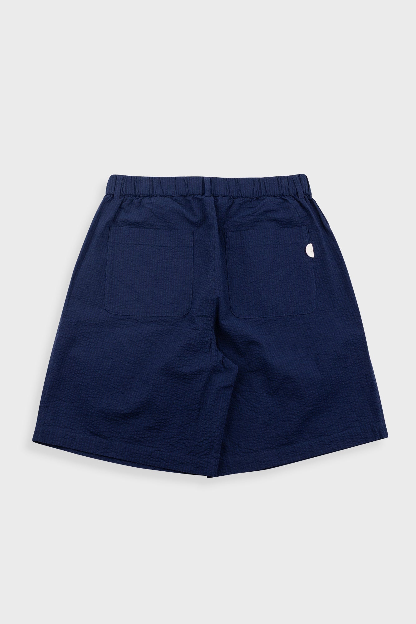 Elasticated Wide Fit Short - Navy Crinkle Stripe