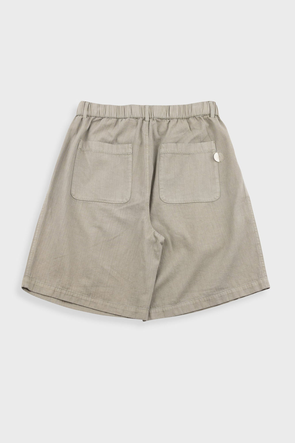 Elasticated Wide Fit Short - Silver Sage Herringbone