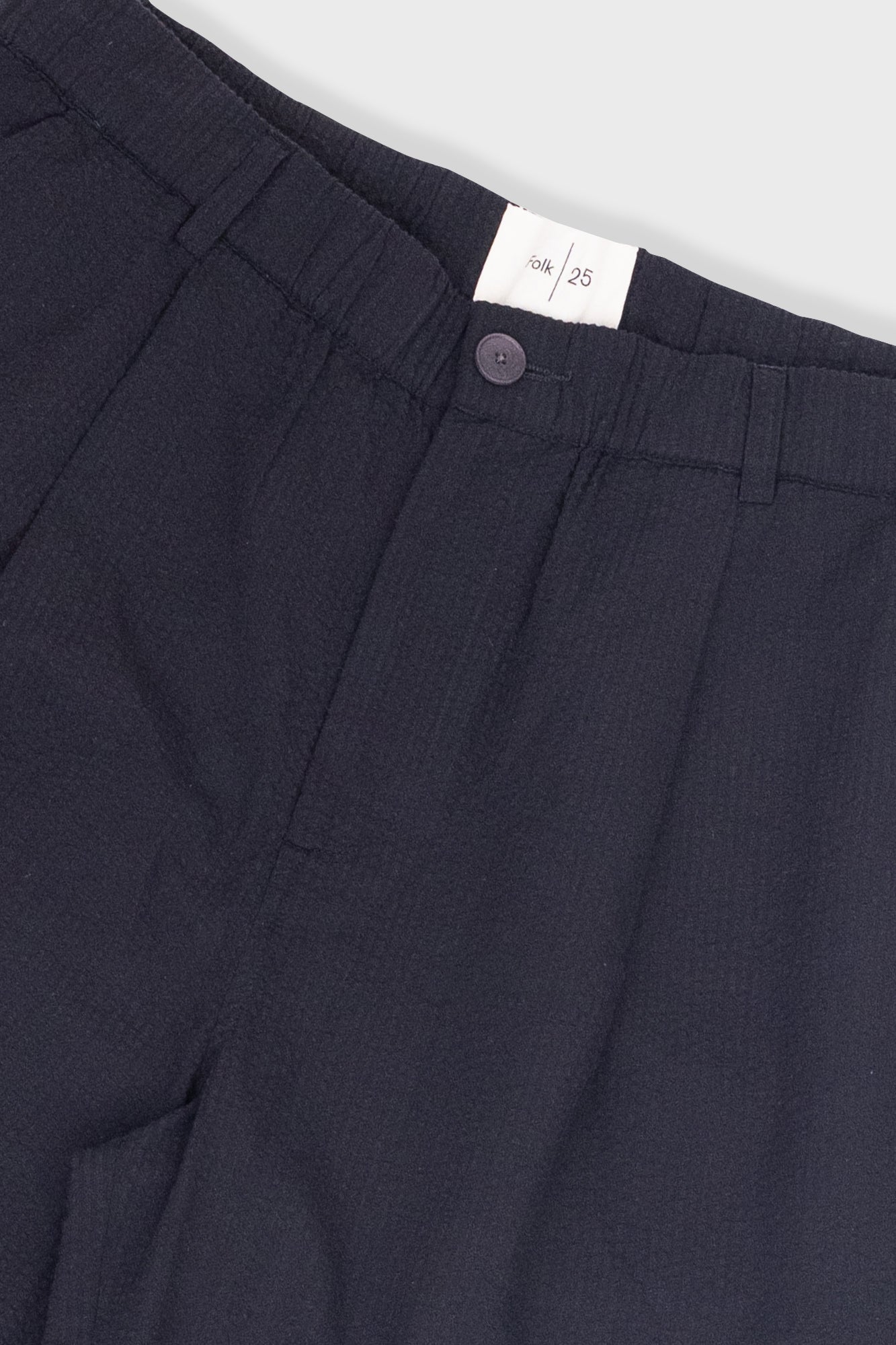 Elasticated Wide Fit Short - Black Seersucker