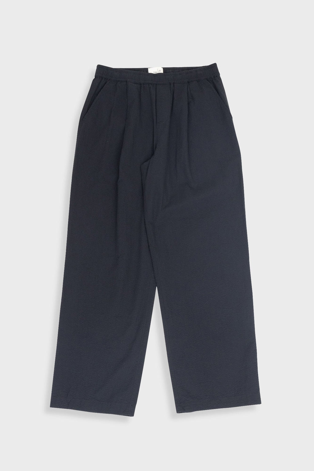 Elasticated Wide Fit Trouser - Black Seersucker