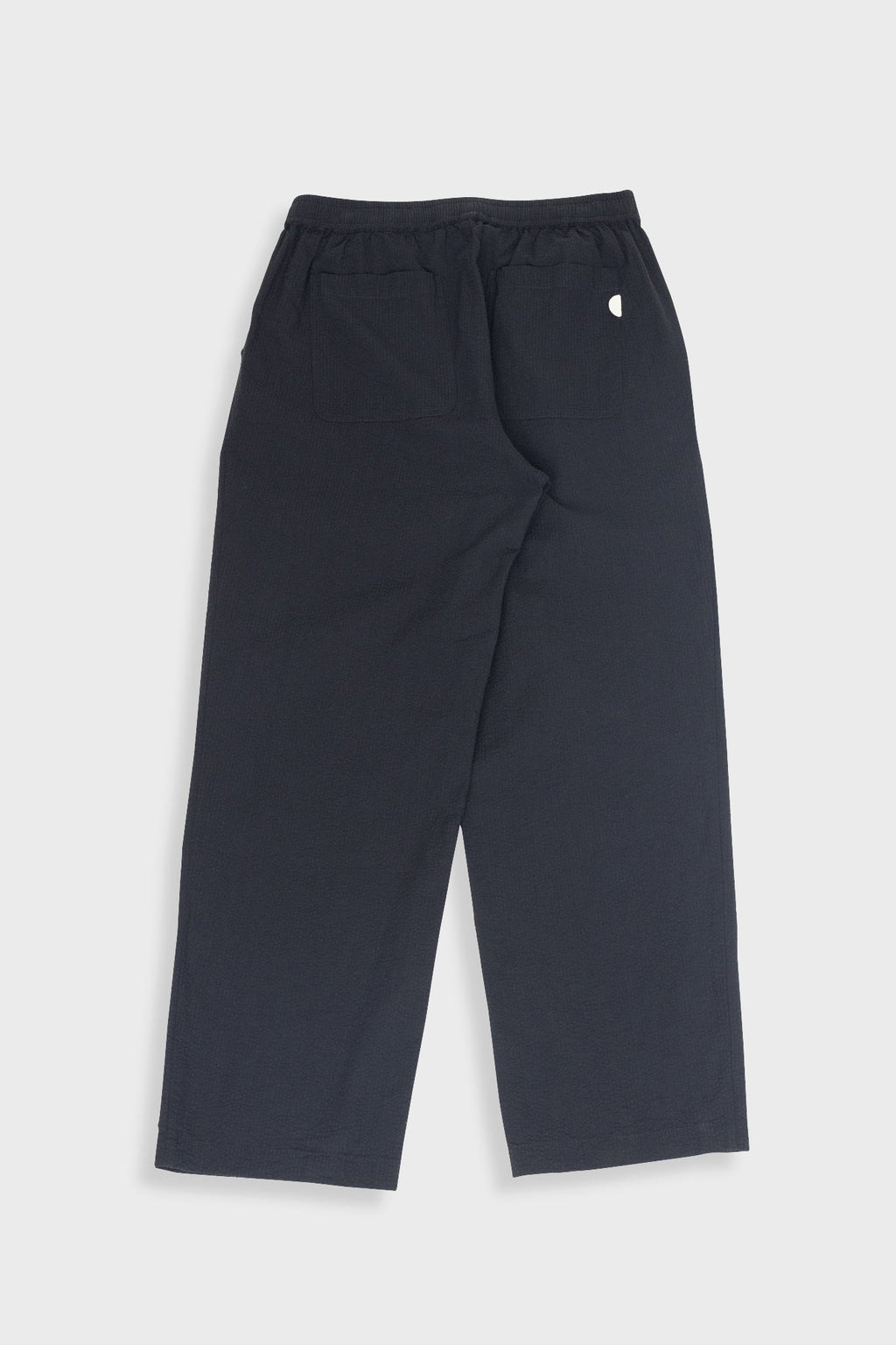 Elasticated Wide Fit Trouser - Black Seersucker