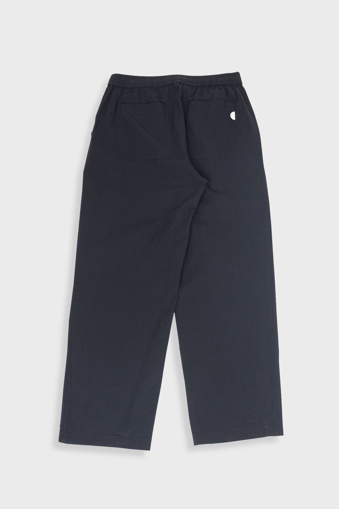 Elasticated Wide Fit Trouser - Black Seersucker