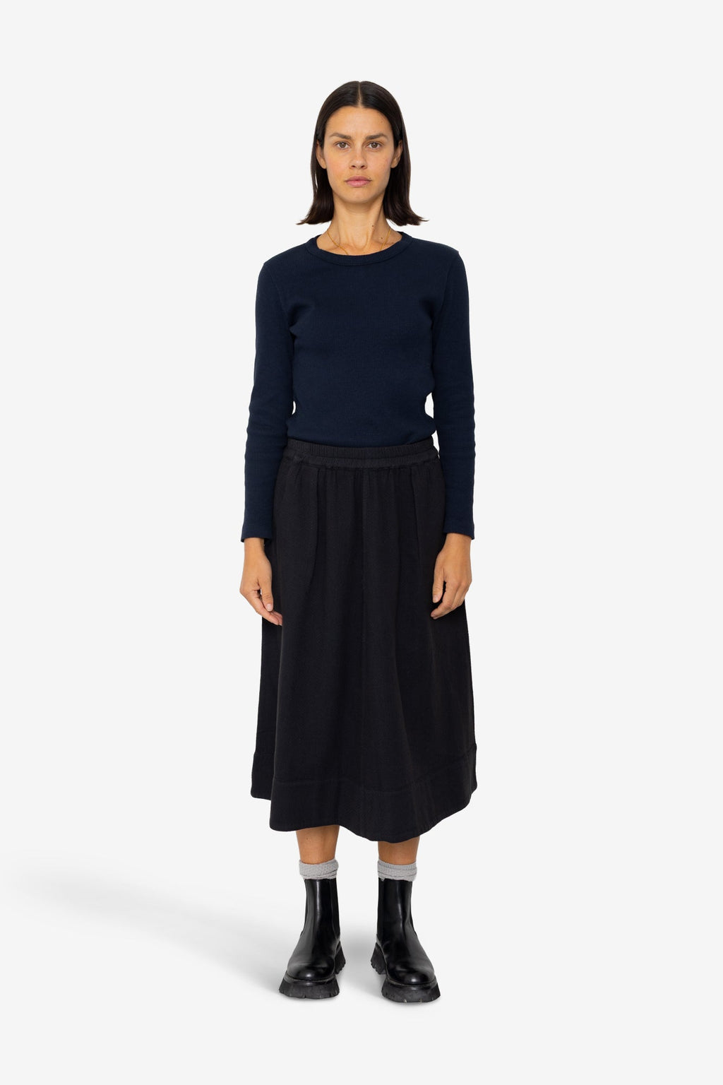 Full Seam Skirt - Black Small Basket Weave