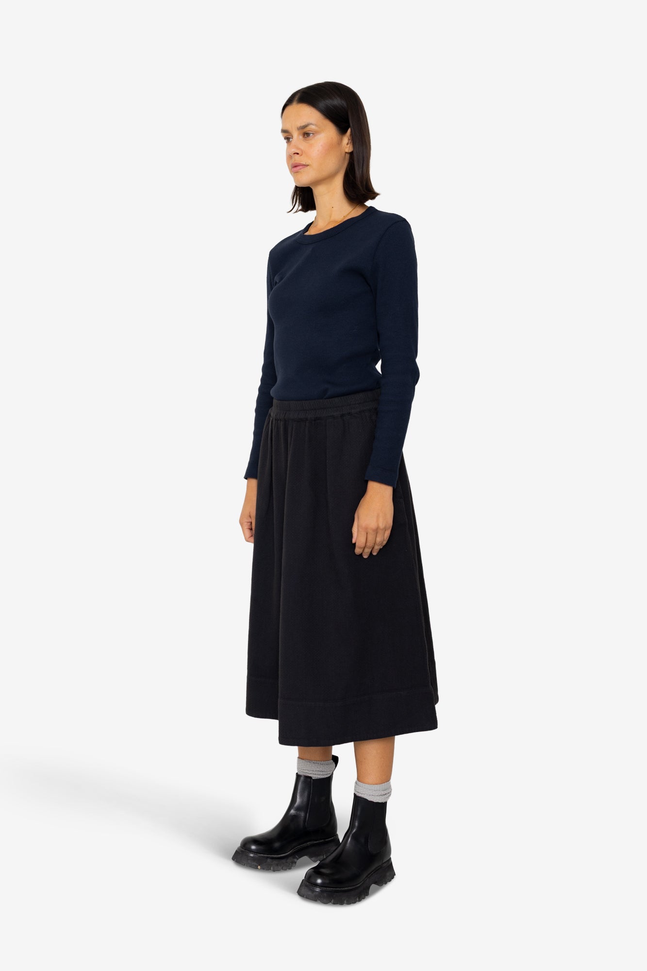 Full Seam Skirt - Black Small Basket Weave