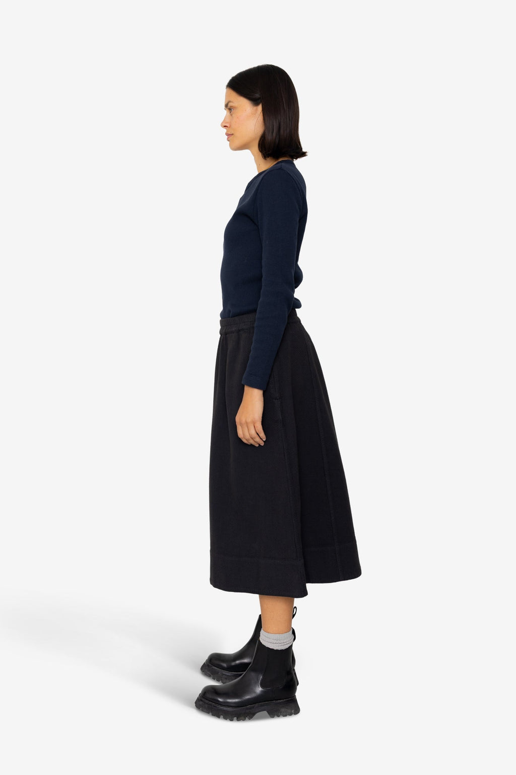 Full Seam Skirt - Black Small Basket Weave