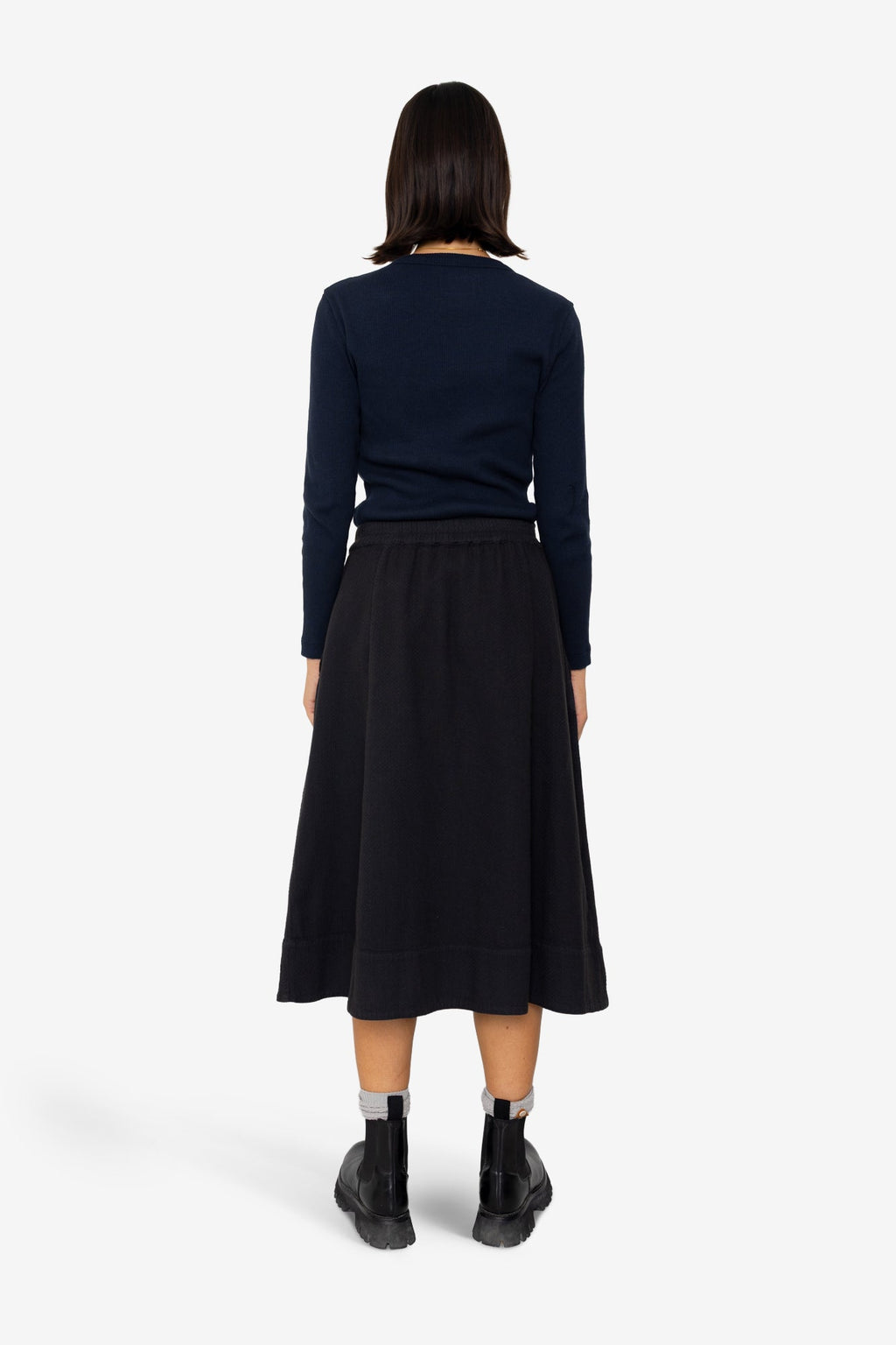 Full Seam Skirt - Black Small Basket Weave